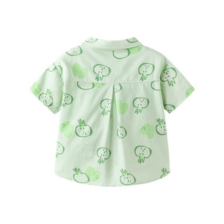 minibala迷你巴拉巴拉男童短袖衬衫夏季宝宝亲肤柔软透气户外儿童上衣 绿色调00344 120cm