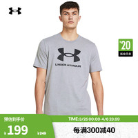 88VIP：安德瑪 春夏Sportstyle Logo男子訓練運動短袖T恤1382911 鋼色035 S