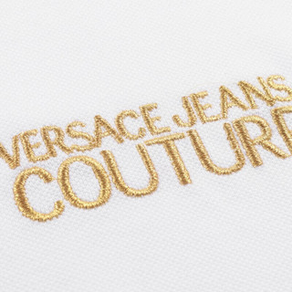 范思哲Versace Jeans Couture男装24春夏男士印花拼接POLO衫 白色 XL