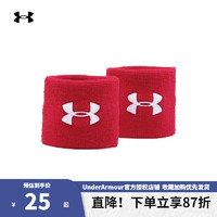 安德玛 UNDERARMOUR）官方UA男子护腕锻炼健身手部护具透气防护舒适训练运动腕带护腕 1276991-600红色 均码