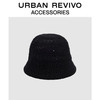 URBAN REVIVO2024夏季女士度假风镂空肌理感渔夫帽UAWA40183 黑色_14 F