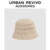 URBAN REVIVO2024夏季女士度假风镂空肌理感渔夫帽UAWA40183 米白_14 F