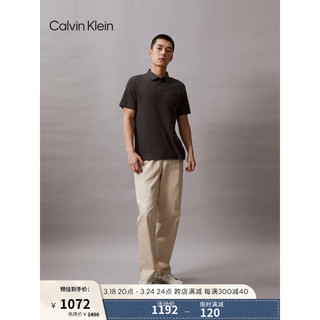 Calvin Klein Jeans24春夏男士简约刺绣抽绳腰纯棉直筒休闲长裤J325560 ACI-浅卡其 L