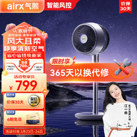 airx 气熙 电风扇空气循环扇落地扇家用直流变频四季循环风随温变大风量卧室台地两用360° F4-灰