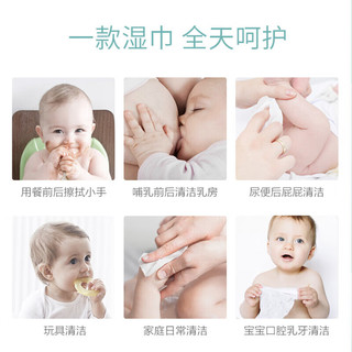 哈丁宝贝（Harding BaBy）婴幼儿木糖醇洁肤湿巾温和无刺激加大加厚亲肤宝宝湿巾48抽 【加量装】木糖醇湿巾 48抽 3包