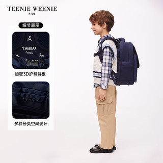 Teenie Weenie Kids小熊童装24春季男女童翻盖大容量双肩书包 藏青色 S