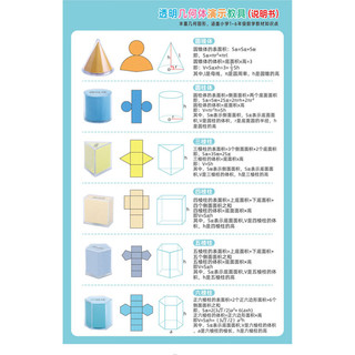 几何形体分解模型正方体长方体透明立体图形可展开图小数学表面积演示教具 几何形体模型透明12件套