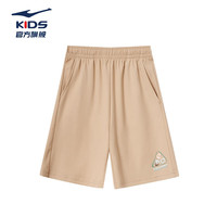ERKE 鸿星尔克 童装童中性针织裤儿童夏季运动五分裤燕麦卡其150