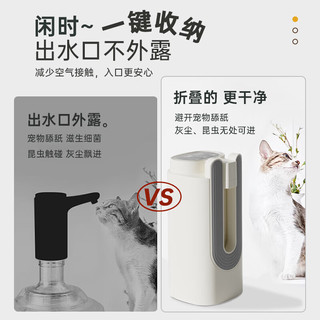 双枪双枪抽水器桶装水饮水机家用矿泉水电动抽水泵可折叠上水器 定量可折叠-浅绿色