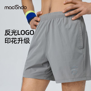 马孔多（macondo）男子冰丝五英寸短裤 吸湿速干可装手机 马拉松跑步运动裤 黑色 M