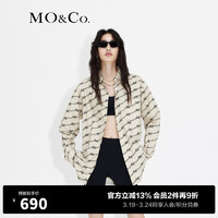 MO&Co.复古MC老花中性极简风纯棉衬衫衬衣外套设计感小众 咖底黑字 S/160