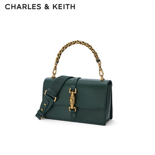 CHARLES&KEITH质感链条手提包斜挎包包女包女士CK2-20671271 Dark Green深绿色 M