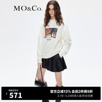 MO&Co.2023冬小鹿斑比联名系列怀旧印花宽松卫衣MBC4SWST02 米白色 M/165