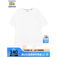 Skechers斯凯奇冰肌科技女童半开叉透气夏季儿童短袖T恤P224G124 亮白色/0019 130cm