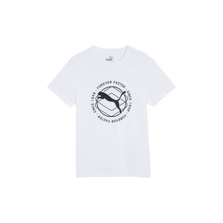 彪马（PUMA）儿童男童休闲印花短袖T恤 ACTIVE SPORTS GRAPHIC TEE 673202 白-02 164