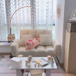昊罔 HAOWANG） 沙发客厅卧室北欧风小沙发小户型米白色(特别款)+两个抱枕