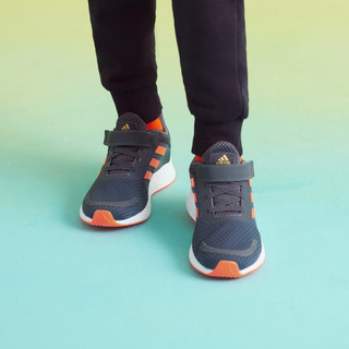 adidas 阿迪达斯 官方轻运动DURAMO SL男小童儿童魔术贴跑步运动鞋 深灰色/红色 28