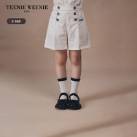 Teenie Weenie Kids小熊童装24夏季女童简约舒适休闲百搭短裤 白色 110cm