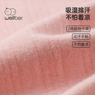 威尔贝鲁（WELLBER）儿童睡衣春夏季薄款家居服七分袖宝宝竹棉套装空调服 花朵兔 110cm