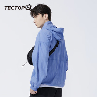 探拓（TECTOP）轻薄透气皮肤衣男户外夏季遮阳宽松外套 海空蓝 3XL