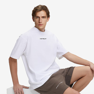 HOTSUIT后秀短袖T恤男运动跑步休闲圆领上衣轻薄透气舒适功能T 奶白 2XL