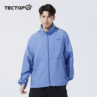 探拓（TECTOP）轻薄透气皮肤衣男户外夏季遮阳宽松外套 海空蓝 S