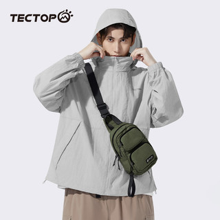 探拓（TECTOP）轻薄透气皮肤衣男户外夏季遮阳宽松外套 冰河灰 XL