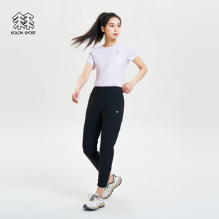 KOLON SPORT/可隆束脚版长裤 女子户外TRICOT休闲针织凉感防晒运动裤子 LKLP4MN122-BK 黑色 XL