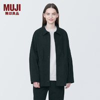 无印良品（MUJI）Labo 男女通用使用不易燃材质夹克 男式女式 宽松外套早春 黑色 XS (160/80A)