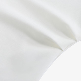 Basic House/百家好【新中式】短款开叉设计圆领短袖T恤女春季2024宽松 白色 M85-105斤