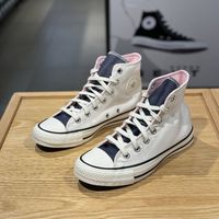 CONVERSE 匡威 AllStar米白色牛仔撞色拼接时尚高帮女子休闲帆布鞋A02881c