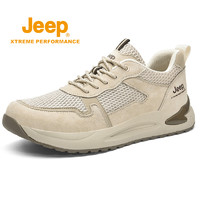 Jeep 吉普 户外男鞋夏季防滑登山鞋透气轻便软底徒步越野跑鞋运动网鞋子