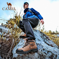 CAMEL 骆驼 户外专业登山鞋男防水防滑耐磨牛皮高帮靴女士徒步鞋