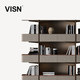 VISN 胡桃木现代简约书架 办公室立式大容量阅读架 家用客厅实木置物架