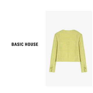 Basic House/X百家好设计师气质时尚短款小香风外套B0624H5E972 绿色 S80-100斤