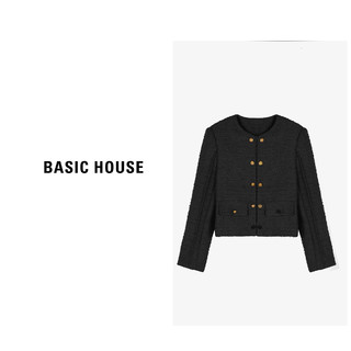 Basic House/X百家好设计师气质时尚短款小香风外套B0624H5E972 绿色 S80-100斤