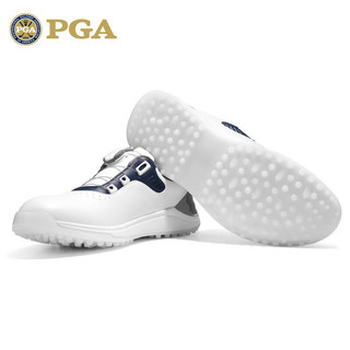 PGA高尔夫球鞋男士 专利防滑鞋钉旋钮鞋带防水超纤运动鞋 PGA 301027-白藏青 40码
