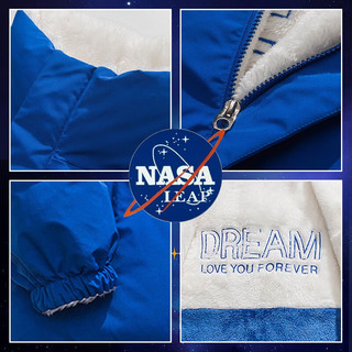 NASA LEAP双面穿羊羔绒棉服男冬季加厚外套棉袄羽棉衣绒服男士冬天衣服 黑色 2XL