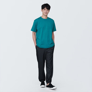 无印良品 MUJI 男式 天竺织圆领短袖T恤男士打底衫男款夏季AB1MIA4S 绿色 L (175/100A)