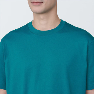 无印良品 MUJI 男式 天竺织圆领短袖T恤男士打底衫男款夏季AB1MIA4S 绿色 L (175/100A)