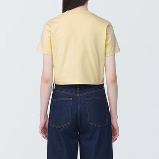无印良品（MUJI） 女式 防紫外线凉感 短款 短袖T恤  上衣打底衫女款内搭夏季 黄色 XXL 170/96A