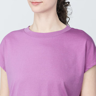 无印良品（MUJI）女式 天竺织 法国袖T恤 短袖上衣打底衫内搭早春 BB2Q2A4S 粉红色 L (165/88A)