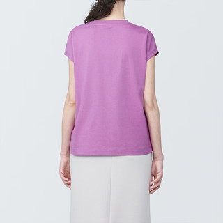 无印良品（MUJI）女式 天竺织 法国袖T恤 短袖上衣打底衫内搭早春 BB2Q2A4S 粉红色 XS (150/76A)