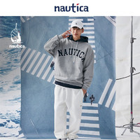 nautica white sail 白帆×JAPAN系列日系宽松中性字母圆领套头休闲卫衣 灰色0GH（KW1403R） L