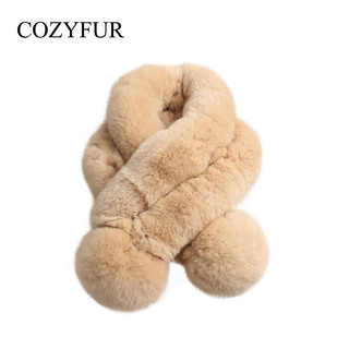 Cozyfur 獭兔毛围脖女秋冬韩版加厚保暖毛绒皮草围巾毛毛领子真毛