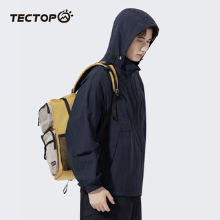 探拓（TECTOP）轻薄透气皮肤衣男户外夏季遮阳宽松外套 深藏青 3XL