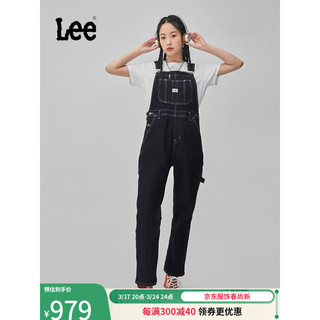 Lee24春季清水洗围兜口袋女背带牛仔裤LWB007752100-8 清水洗 M