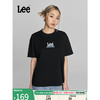 Lee 24春季Oversize水滴式Logo印花女短袖T恤休闲LWT0082174LE 黑色 M