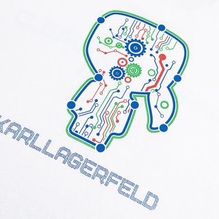 Karl Lagerfeld卡卡尔拉格斐2024春logo刺绣休闲T恤老佛爷241N1715 白色 50