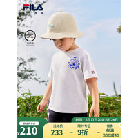 FILA【丝柔棉】xMARDI 斐乐儿童上衣2024夏季中大童T恤男童短袖 标准白-WT 110cm